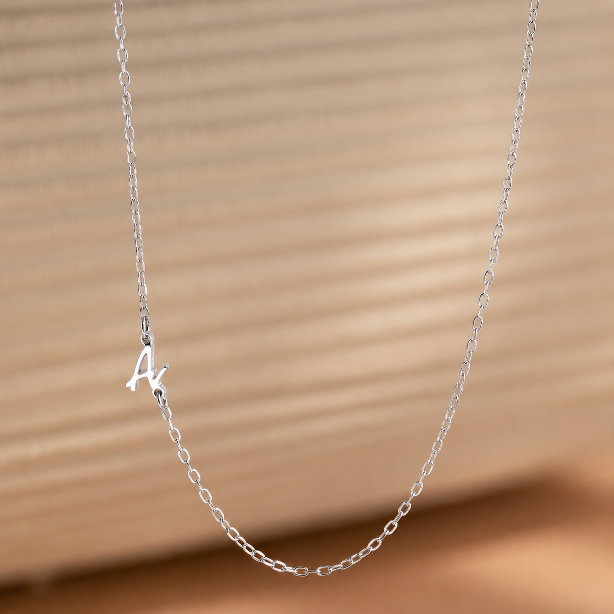Venice Sideways Initial Necklace