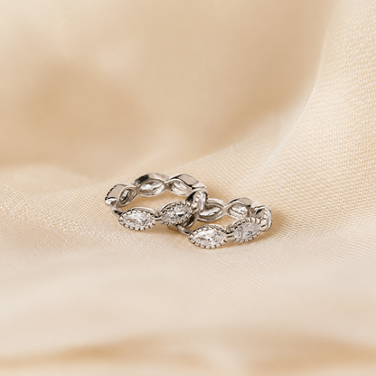 Marquise Inlay Huggies