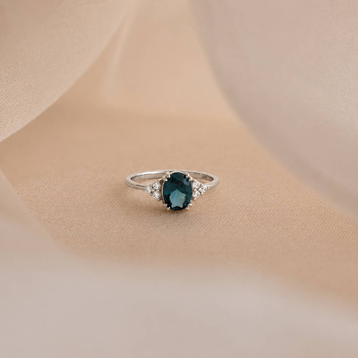 Blue Topaz Diamond Ring