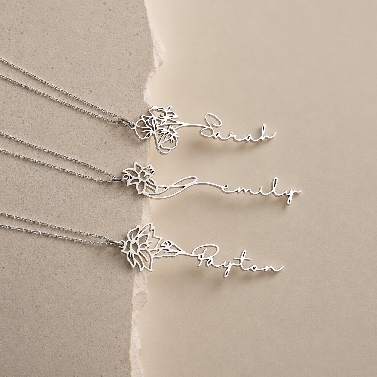 Flower Name Necklace