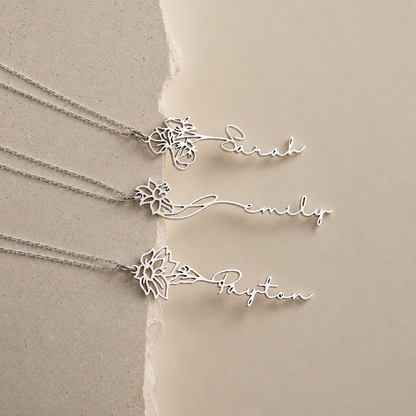 Flower Name Necklace
