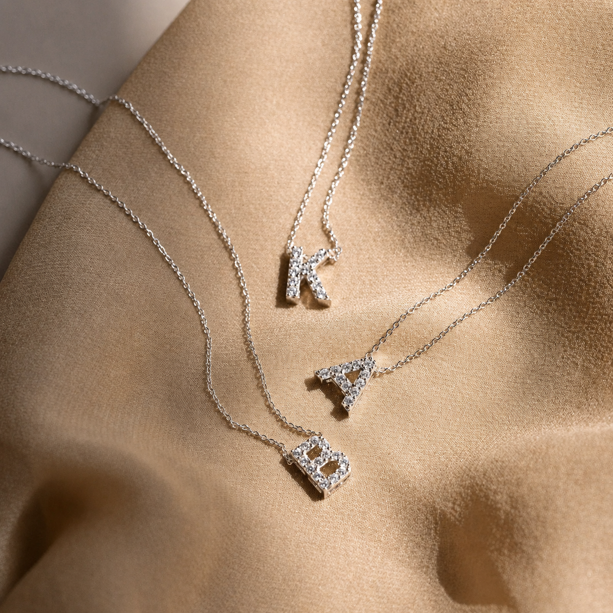 Floating Pave Initial Necklace