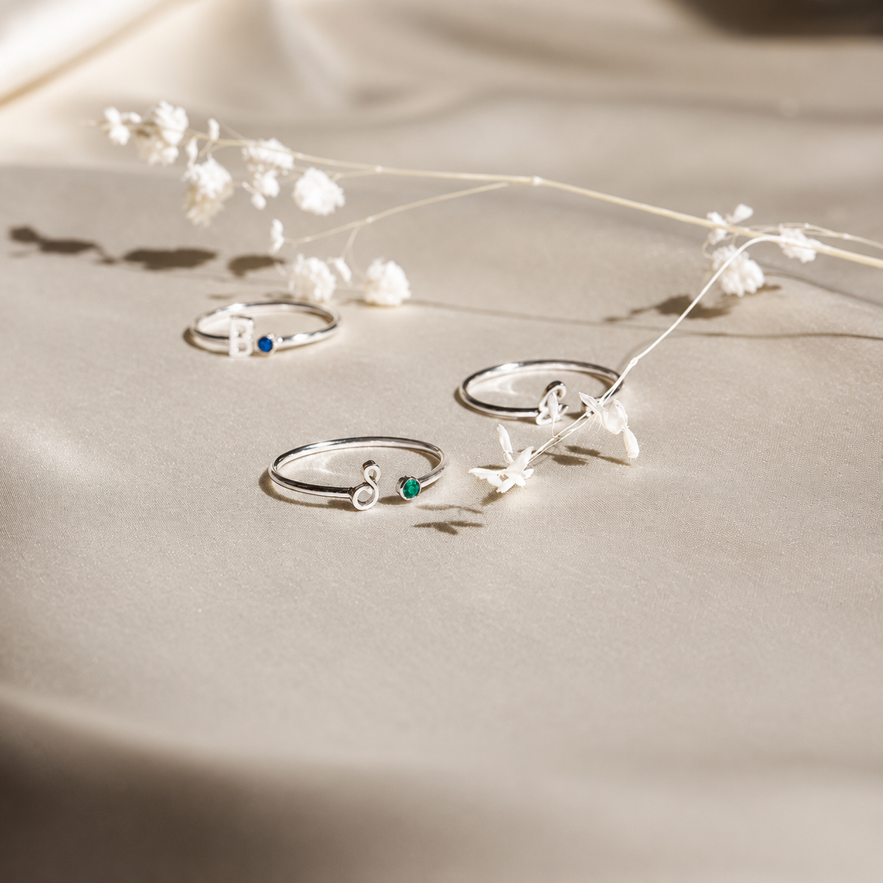 Venice Initial Birthstone Ring