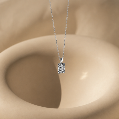 Pave Black Sun Necklace