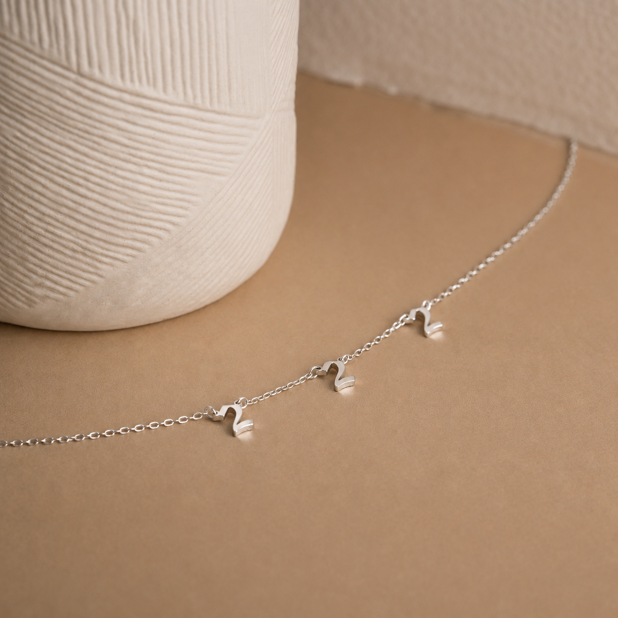 Old English Angel Number Necklace
