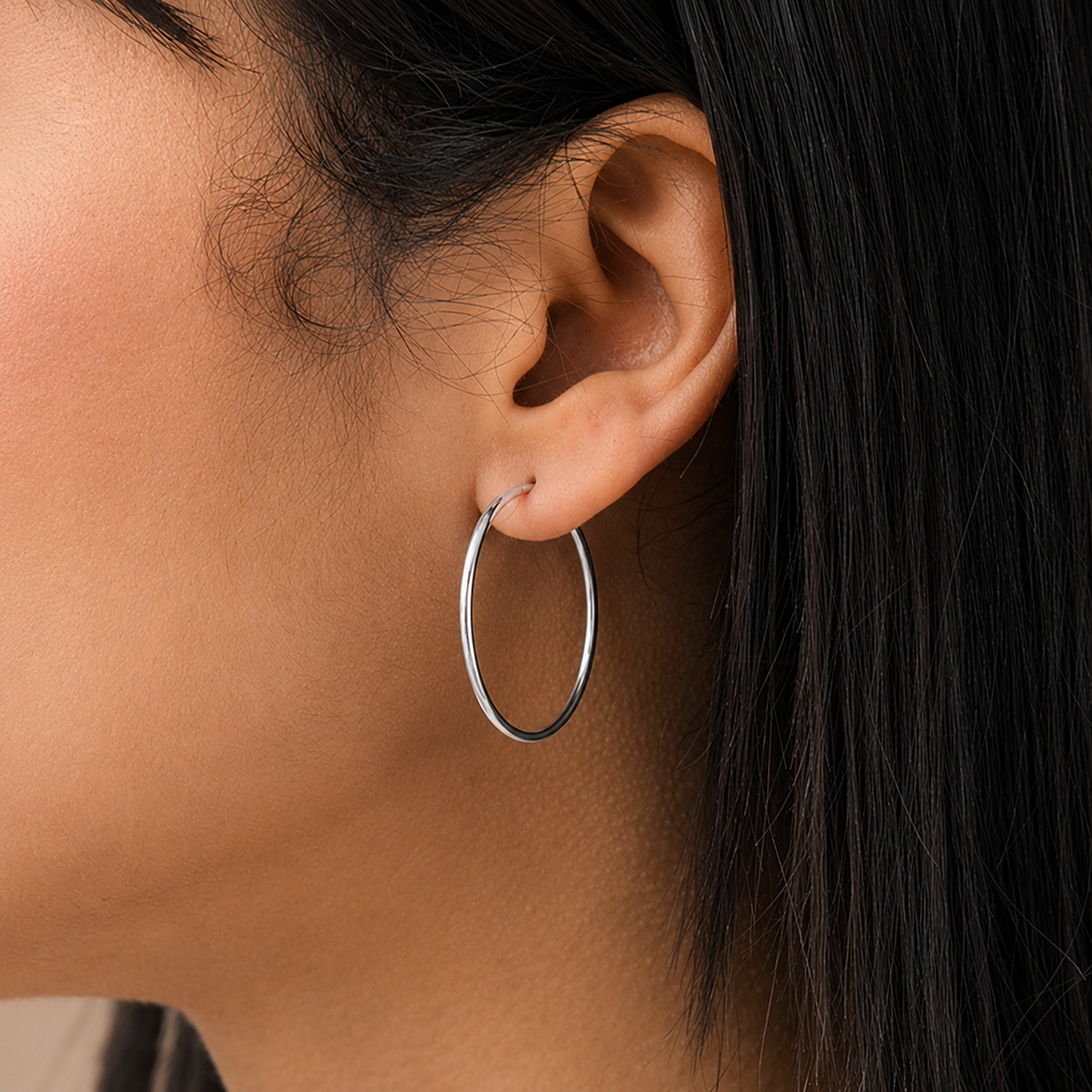 white gold Hoop