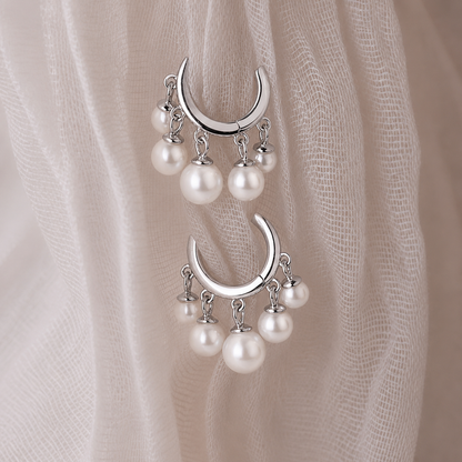 Pearl Chandelier Huggies