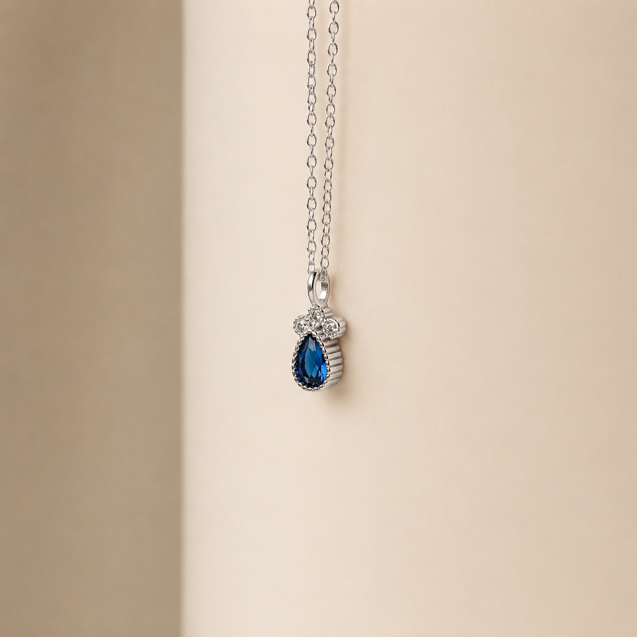 Timeless Sapphire Teardrop Necklace
