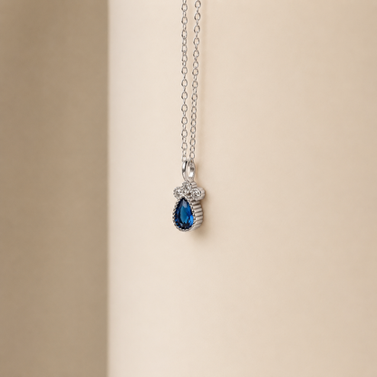 Timeless Sapphire Teardrop Necklace
