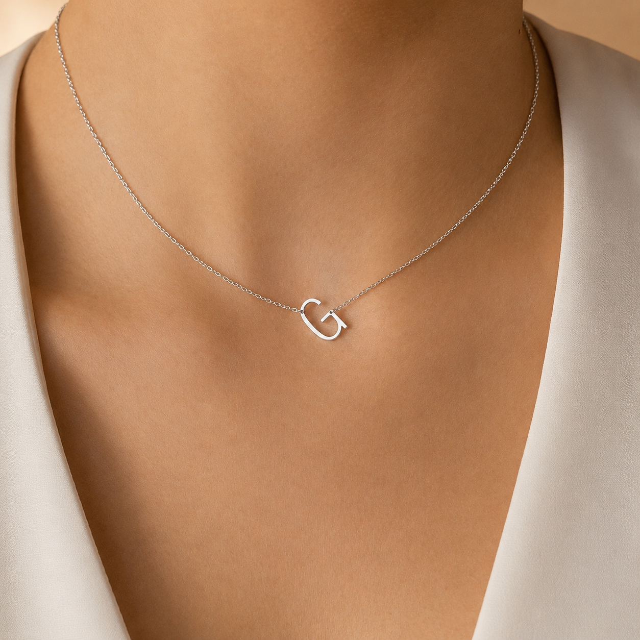 Mini Sideways Initial Necklace