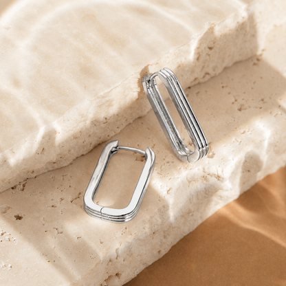 Large Ribbed Link Hoops