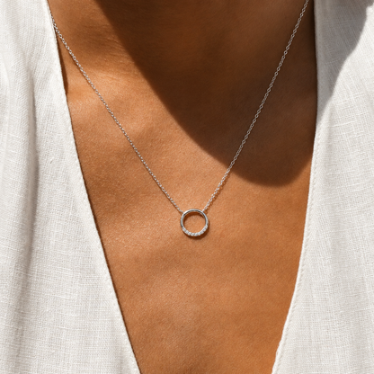 Kayla Pave Circle Necklace
