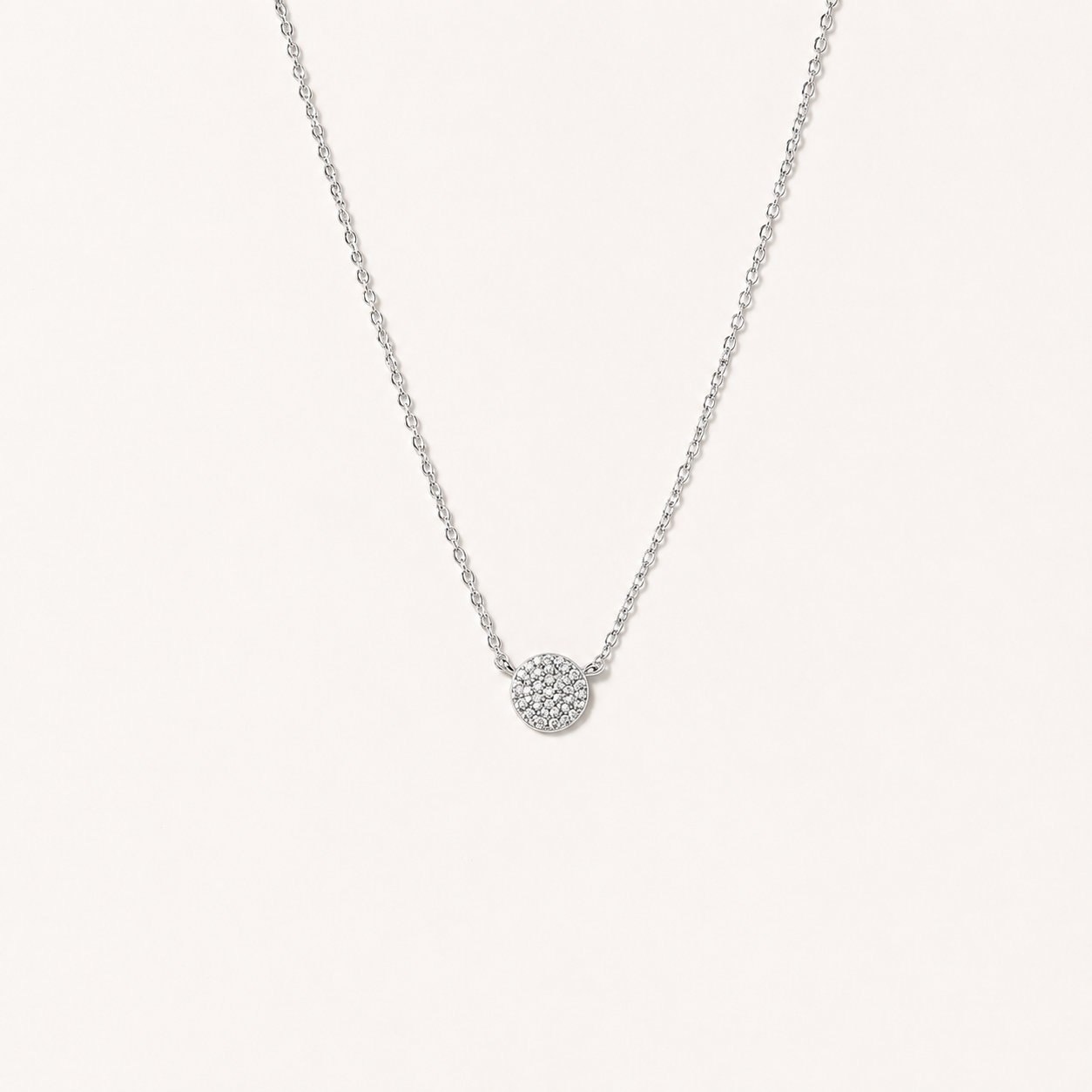 Pave Round Necklace
