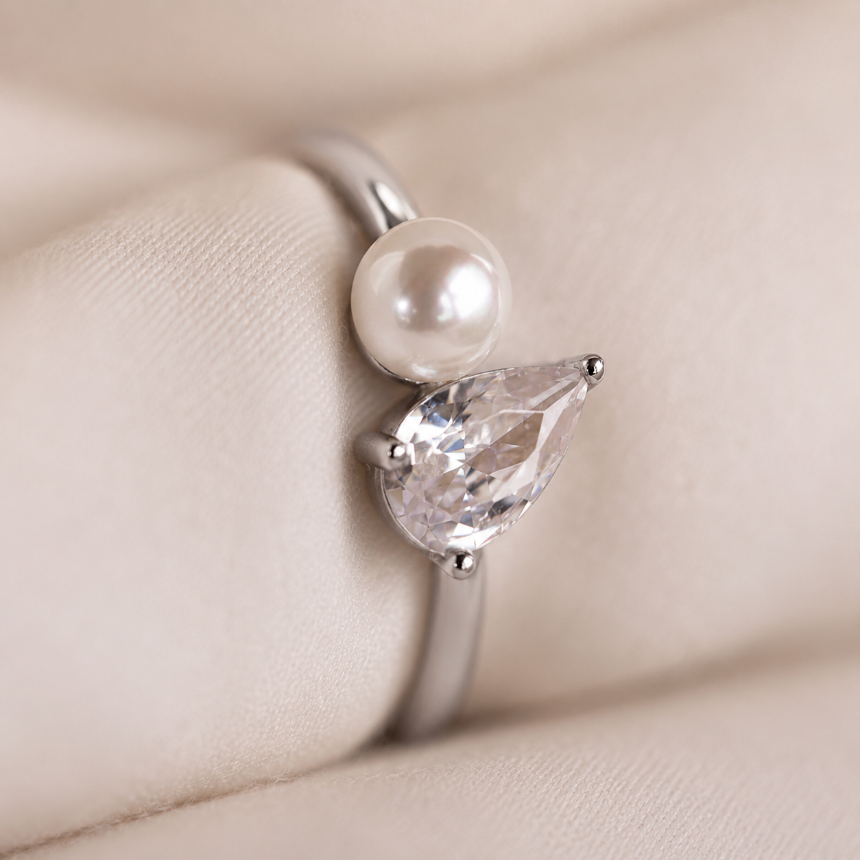 Pearl Diamond Ring