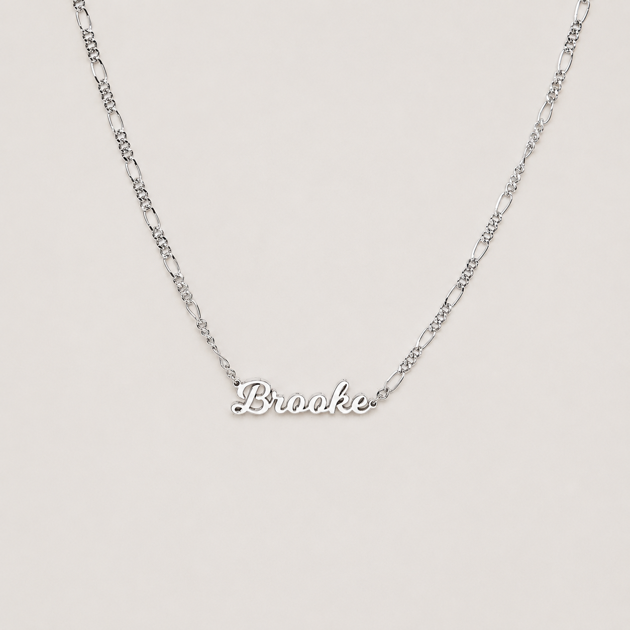 Mellow Name Necklace in Figaro Chain