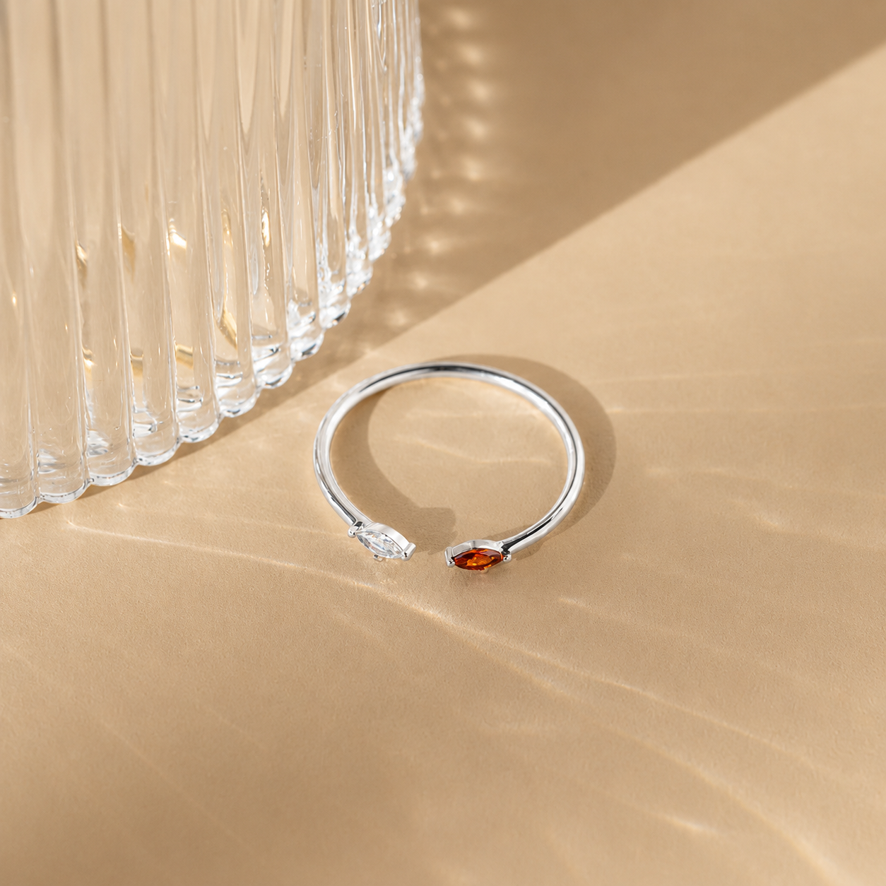 Duo Marquise Birthstone Ring
