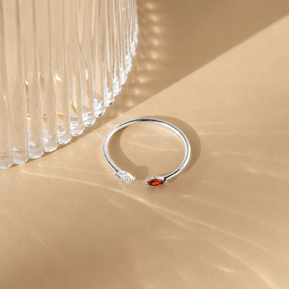 Duo Marquise Birthstone Ring