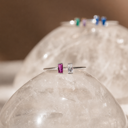 Custom Duo Vertical Baguette Birthstone Ring