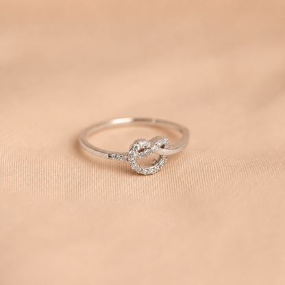 Eternal Love: Diamond Heart Knot Ring