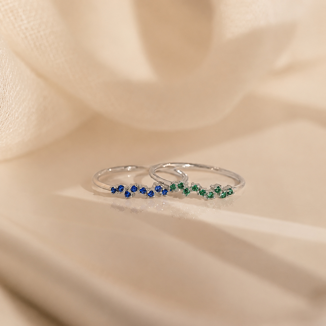 Sparkling Simplicity: The Tiny Cluster Birthstone Ring