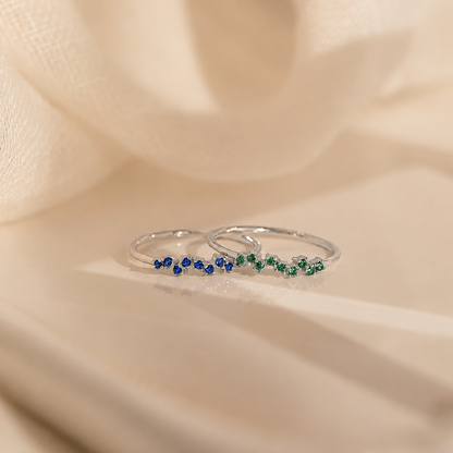 Sparkling Simplicity: The Tiny Cluster Birthstone Ring