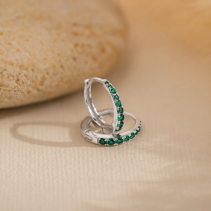 Vera Emerald Birthstone Huggies