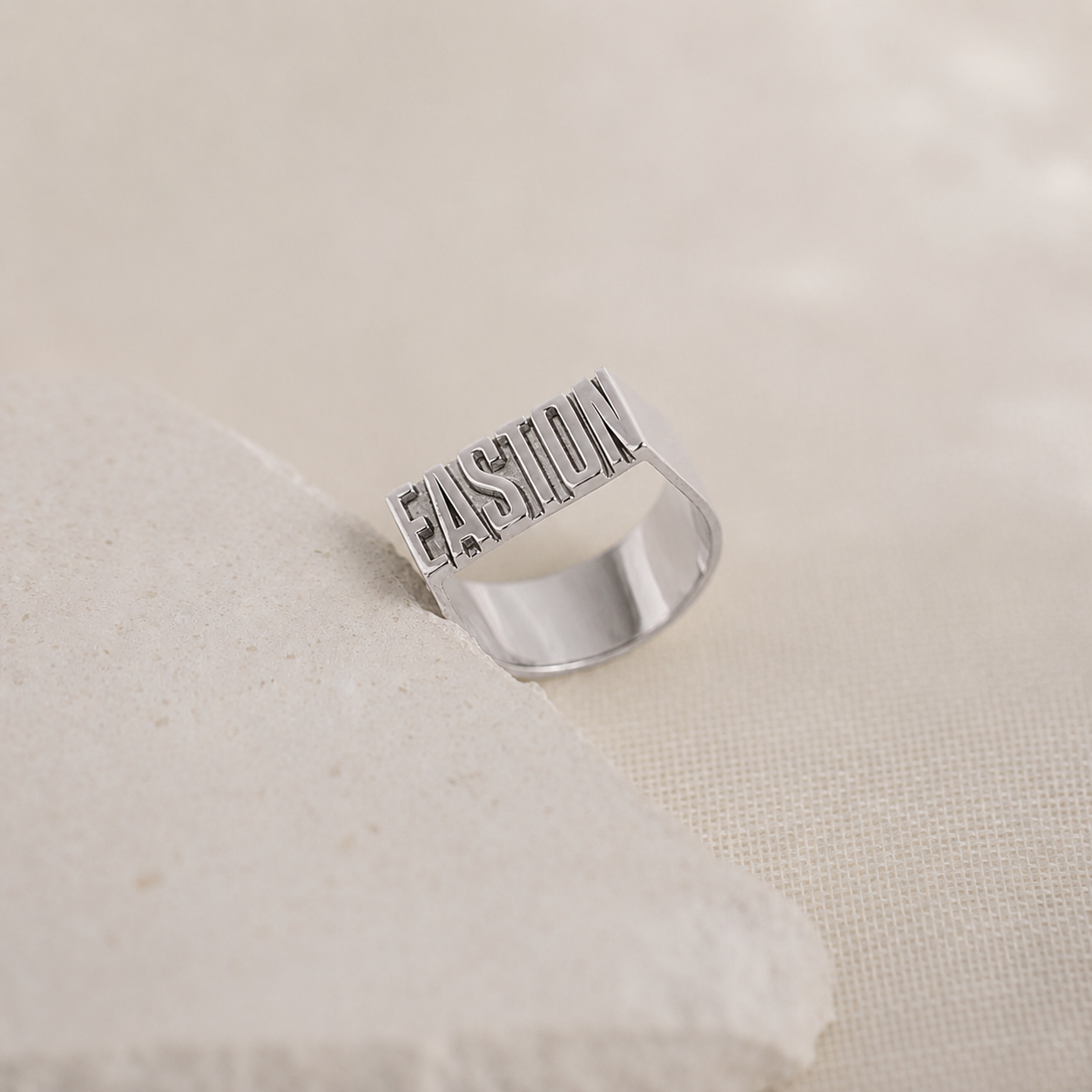 Make a Statement with Our Personalized Bold Name Ring