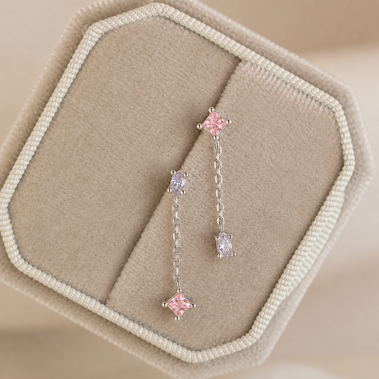 Mixed Crystal Drop Earrings
