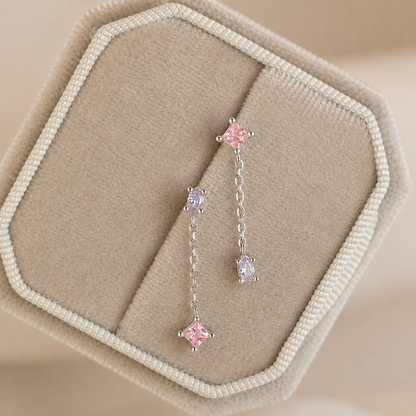 Mixed Crystal Drop Earrings