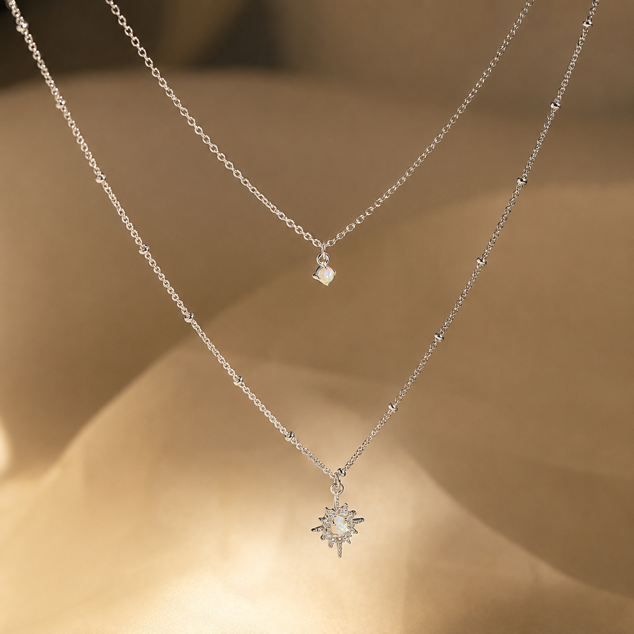 Opal Star Duo Necklace