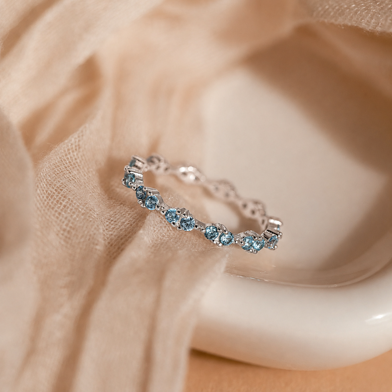Eternal Serenity: Aquamarine Eternity Ring