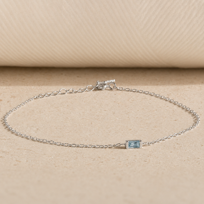 Personalized Baguette Birthstone Bracelet