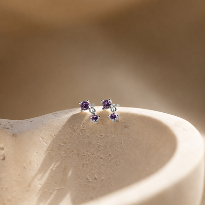 Dainty Birthstone Drop Earrings