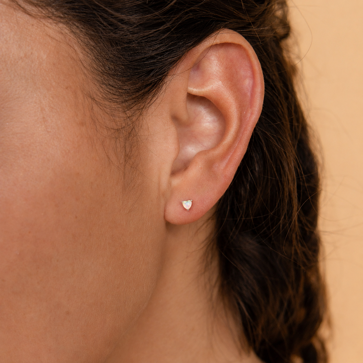 Opal Heart Studs