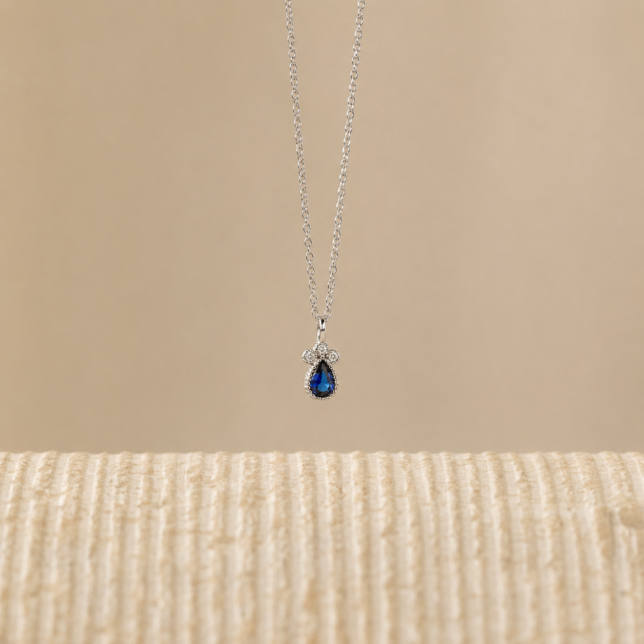 Timeless Sapphire Teardrop Necklace
