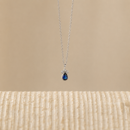 Timeless Sapphire Teardrop Necklace