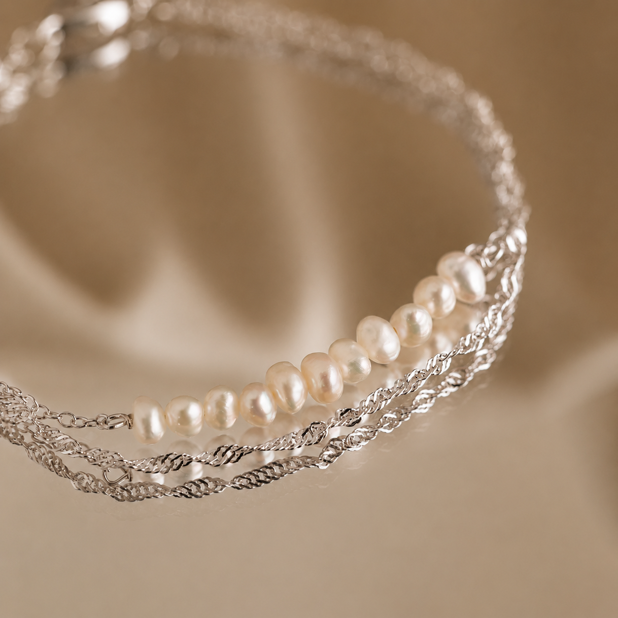 Duo Pearl Twist Bracelet