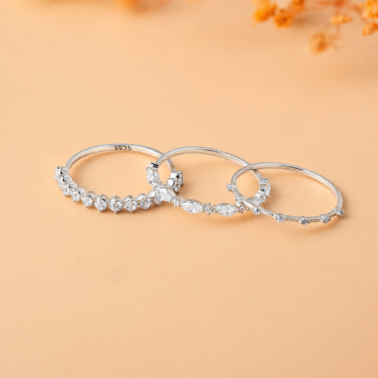 Diamond Stacking Ring Set