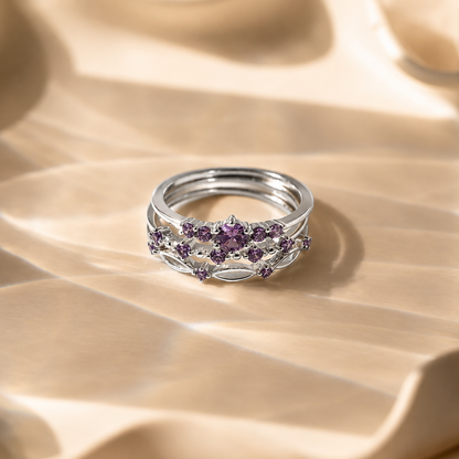 Amethyst Stacking Ring Set