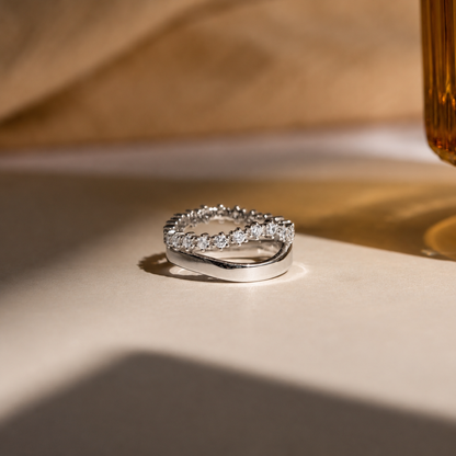 Wave Diamond Duo Ring