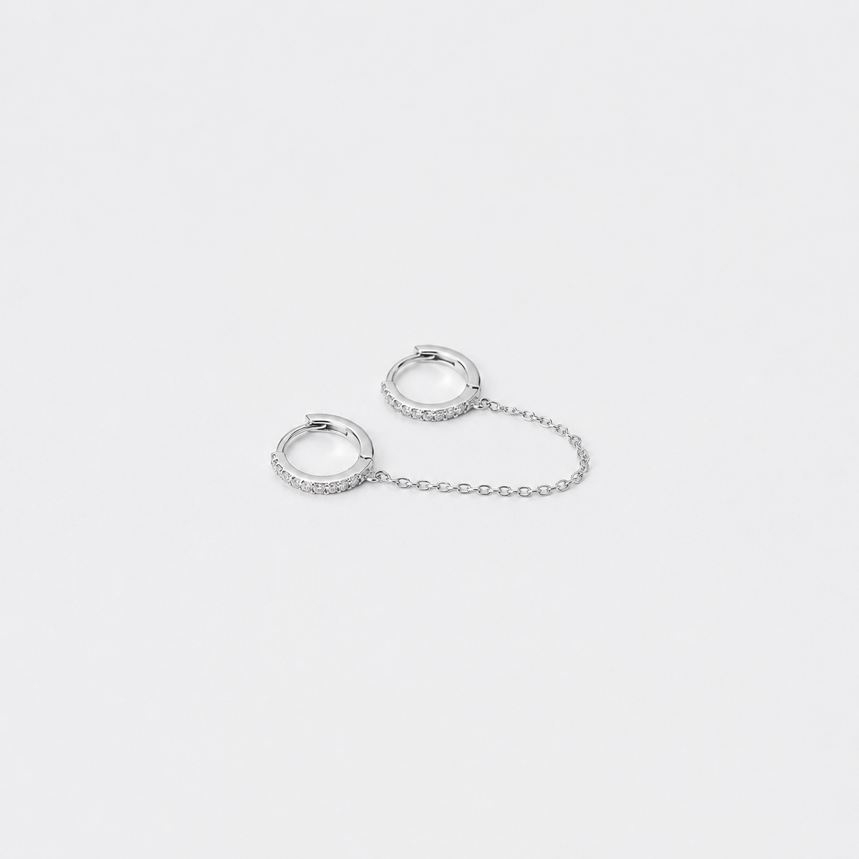 Pave Duo Chain Earrings