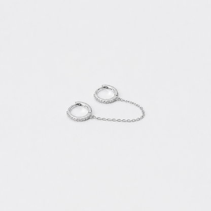 Pave Duo Chain Earrings