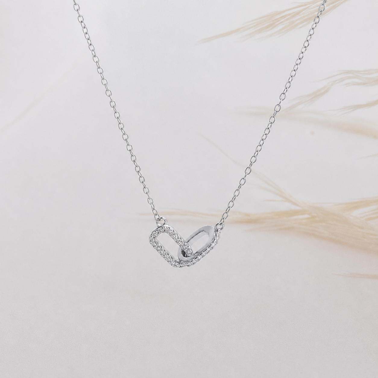 Pave Linked Pendant Necklace