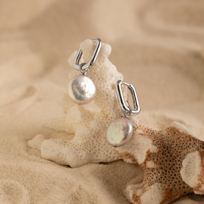 Bridget Pearl Hoop Earrings