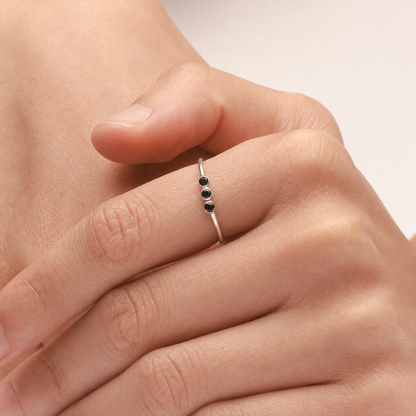 The Tiny Triple Stone Birthstone Ring