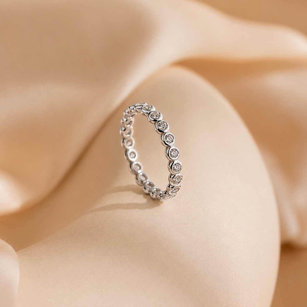 Eternal Love: Diamond Bezel Tennis Ring