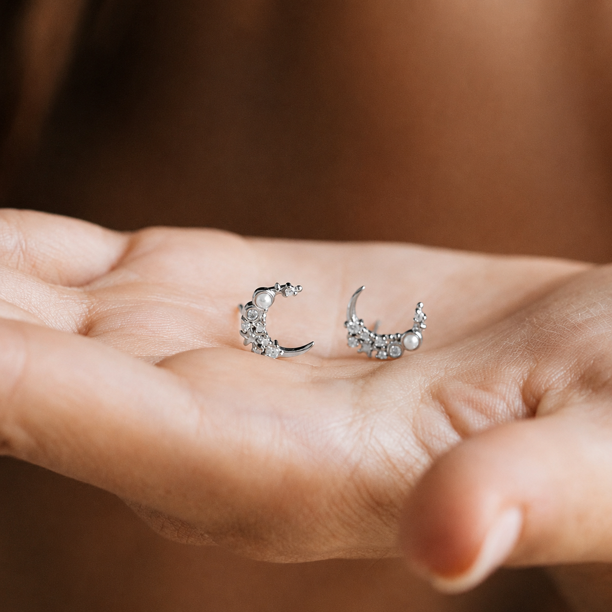Eclipse Moon Studs