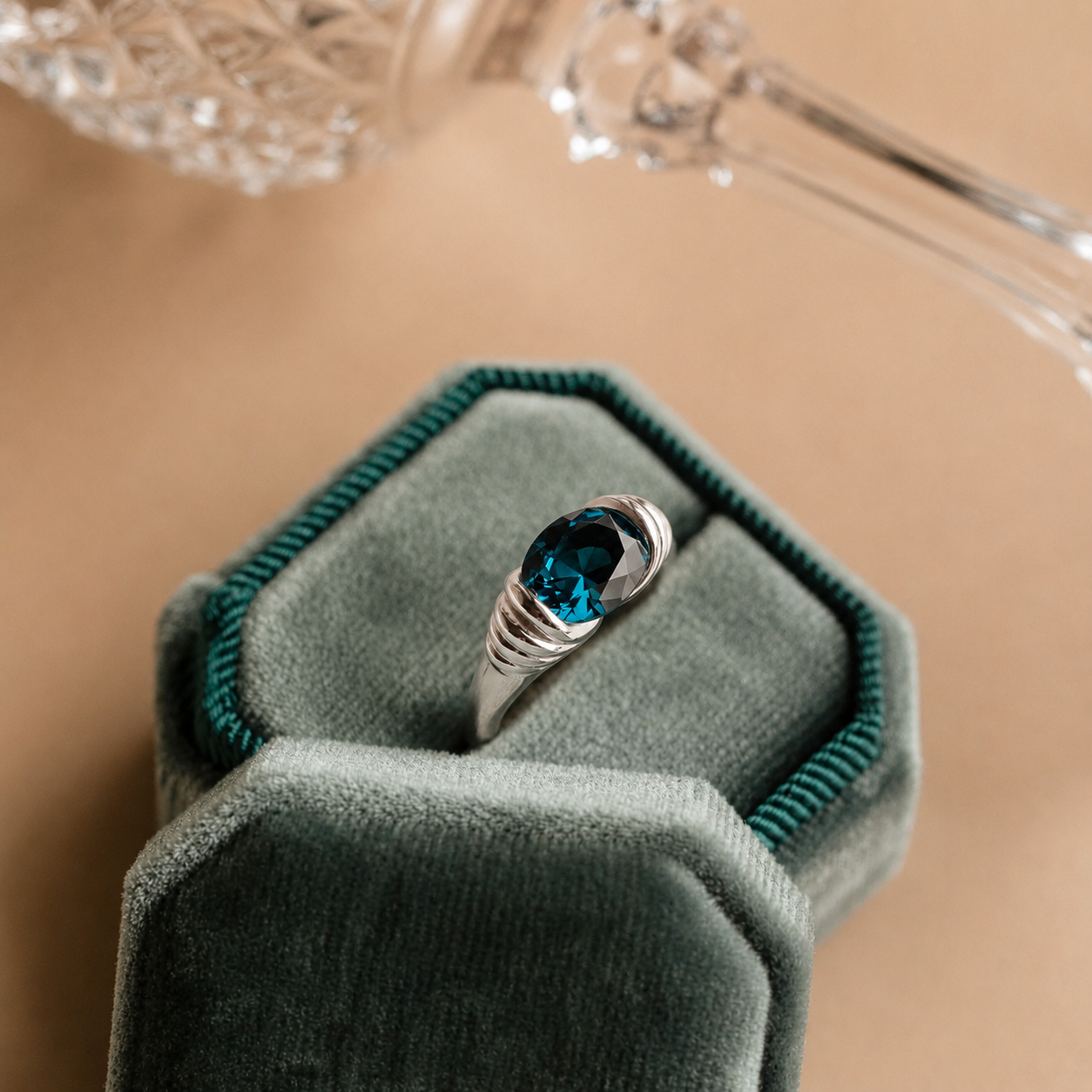 Blue Topaz Signet Ring
