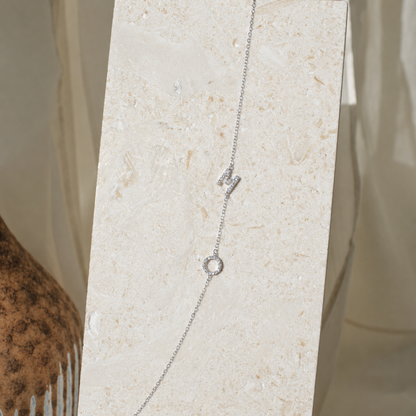Pave Sideways Initial Necklace