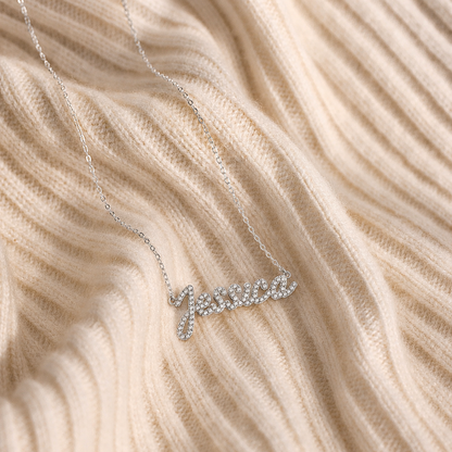 Pave Handwriting Necklace